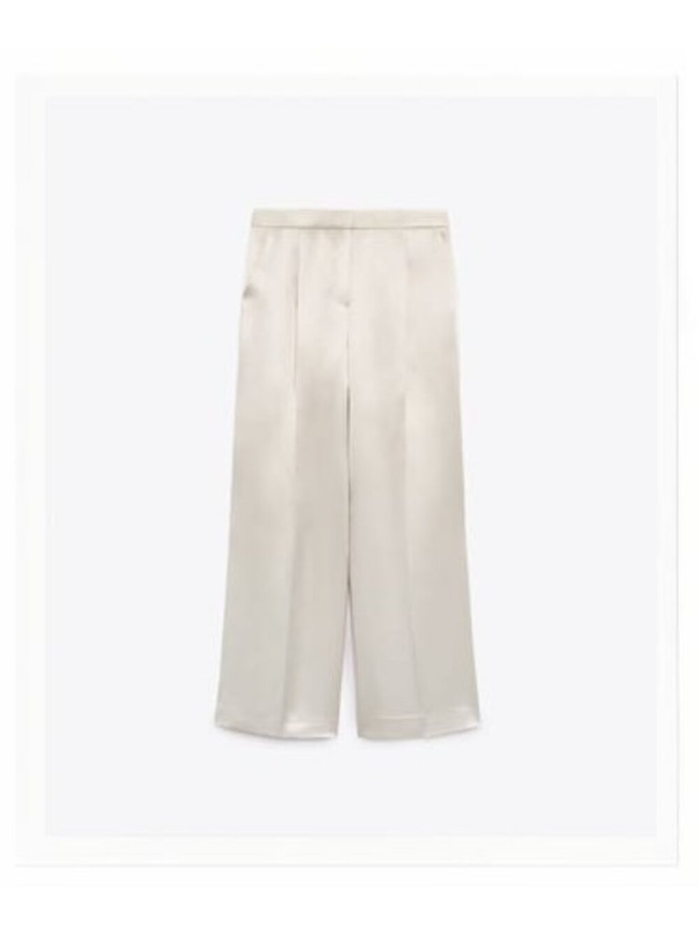 Zara Satin Pleated Pants Light Beige